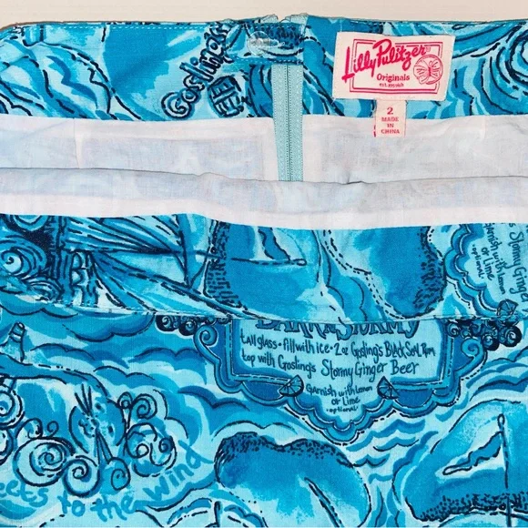Lilly Pulitzer Holy Grail Dark N Stormy Roslyn skirt - Picture 3 of 4